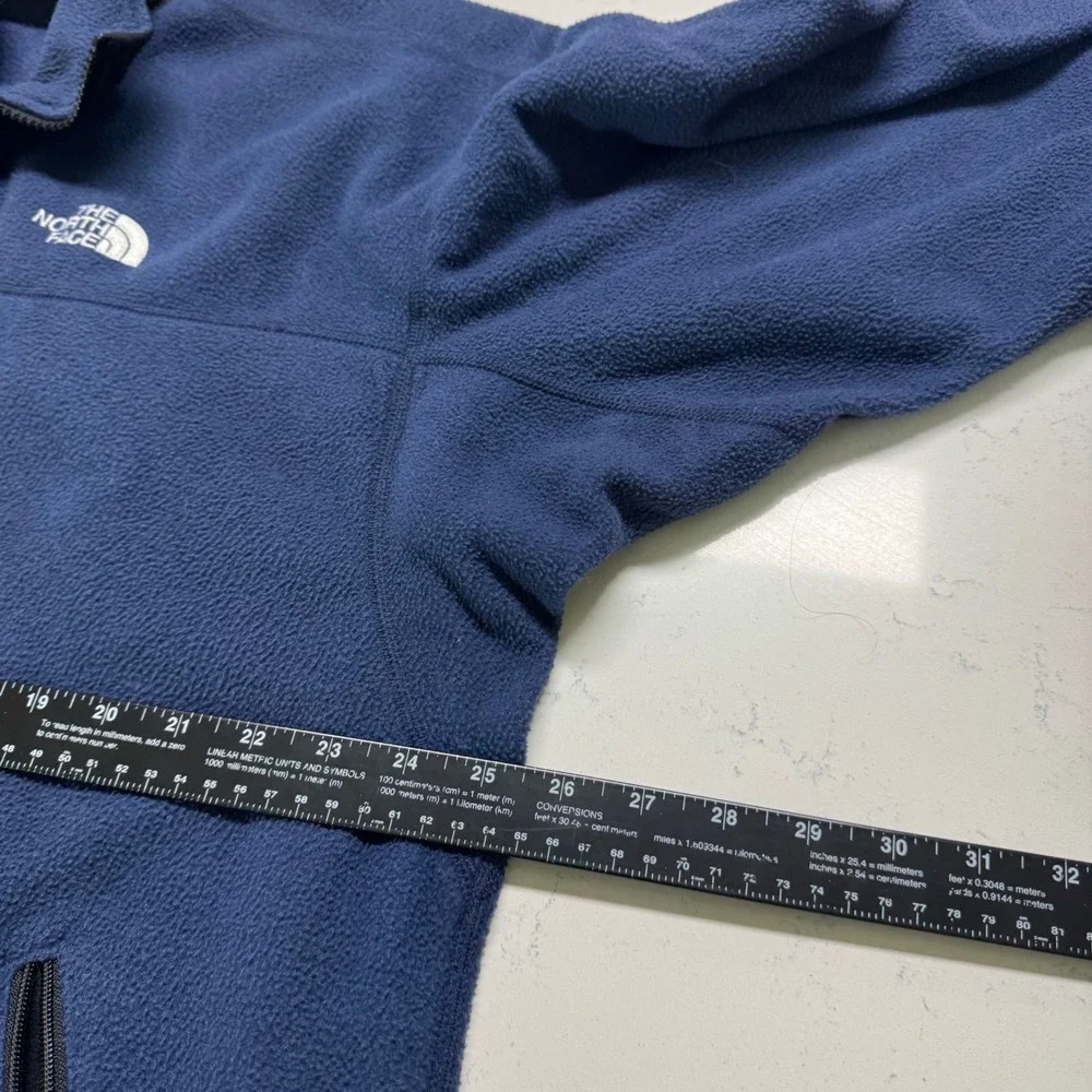 Vtg The North Face Fleece Jacket Mens XXL Blue Full Zip Mock Neck TKA 100 Logo